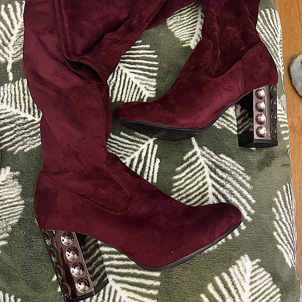 Over the knee suede boots